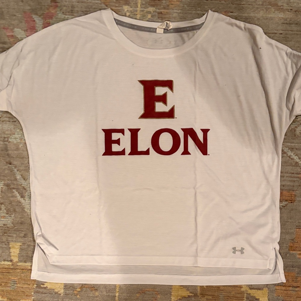 Under Armour White Tee with Red Elon Design